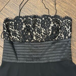 JS Boutique Black Strapless Lace Dress